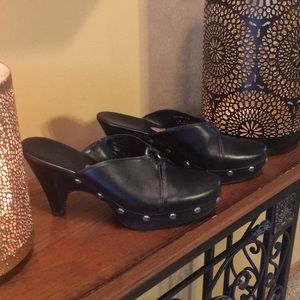 Cole Haan Black Calf Clogs Studded Size 9